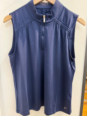 Women's Tribal Sport | Active Sport Sleeveless Quarter Zip Top | Jet Blue