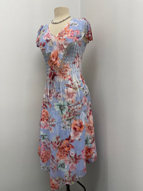 Women's Komarov | Tiered Flutter Sleeve Midi Dress | Periwinkle Bloom