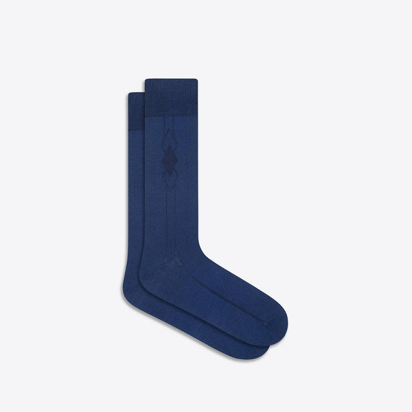 Men's Bugatchi | Raised Rib Stripe Mid-Calf Socks | Navy