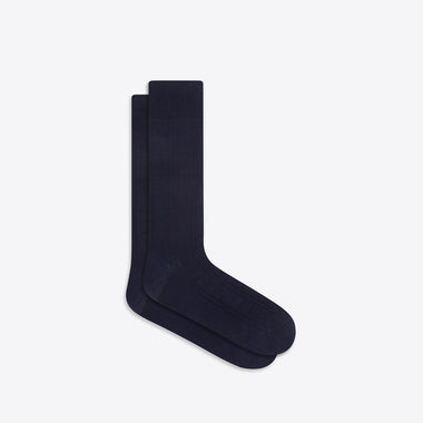 Men's Bugatchi | Raised Rib Stripe Mid-Calf Socks | Midnight