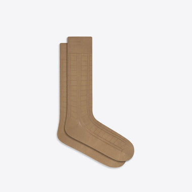 Men's Bugatchi | Raised Rib Mid-Calf Socks | Sand