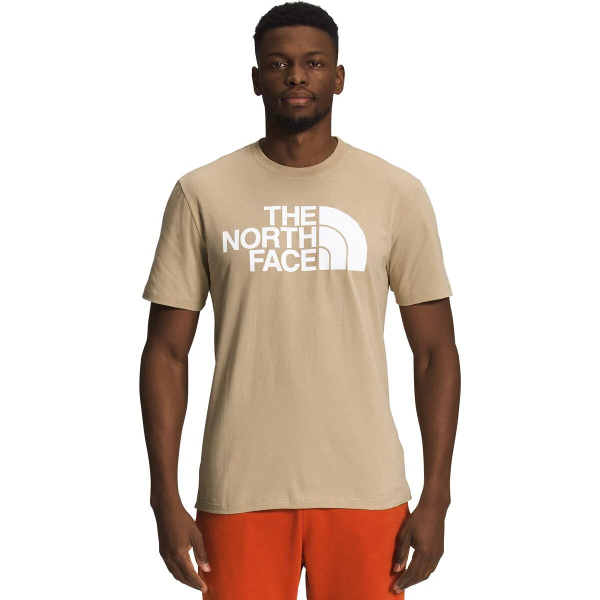 Mens The North Face Short Sleeve Box NSE Tee Khaki Stone