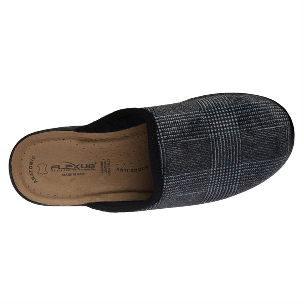 Men's Spring Step | Linizio Open Back Slide On Slipper | Black