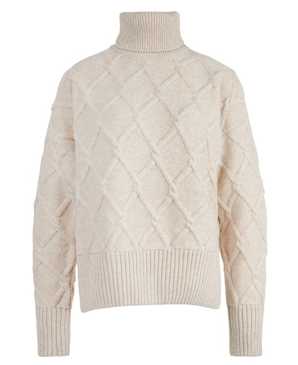 Women's Barbour | Perch Knit Turtleneck Wool Blend Sweater | Oatmeal LKN1419ST51
