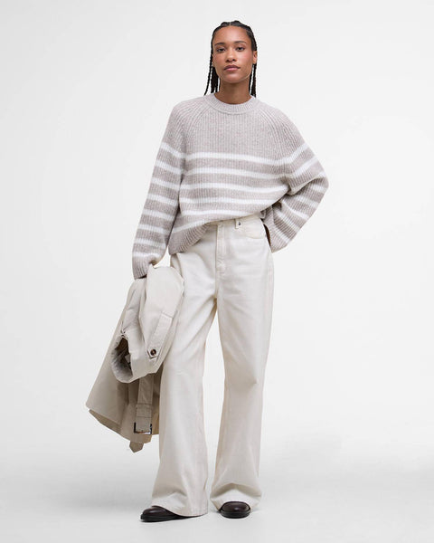 Women's Barbour | Irene Striped Crew Neck Jumper | Oatstripe