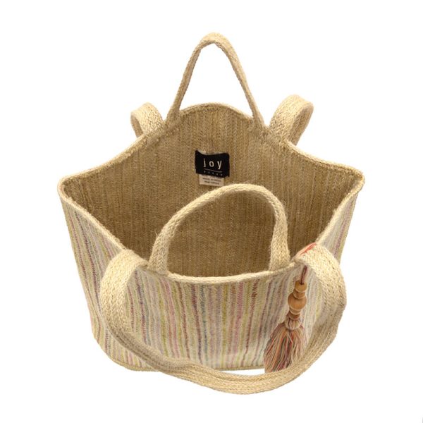 Women's Joy Susan | Stitched Stripe Jude Jute Fiber Tote | Neutral