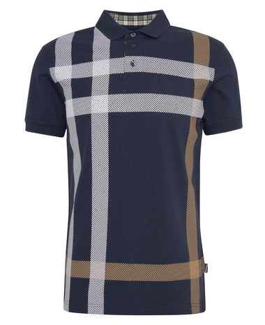 Men's Barbour | Blaine Tartan Short-Sleeved Polo Shirt | Navy