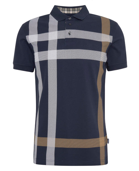 Men's Barbour | Blaine Tartan Short-Sleeved Polo Shirt | Navy