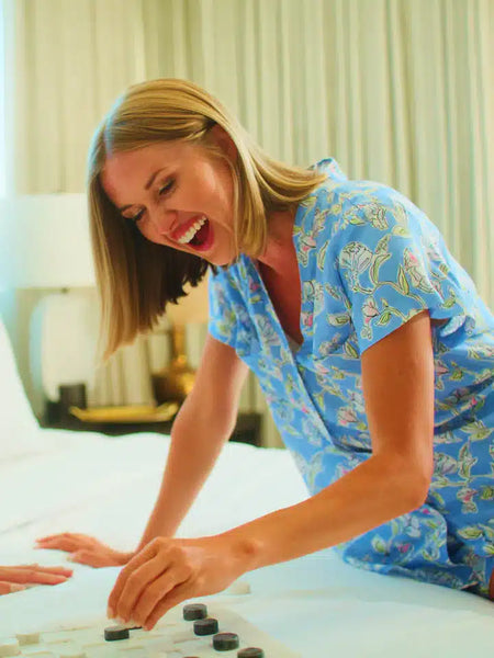 Women's Mary Square | Serena Short Sleeve & Short Pajama Set | Pretty Petals
