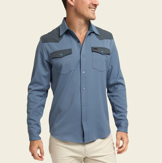 Men's Howler Bros | Stockman Stretch Snapshirt | Mirage Blue