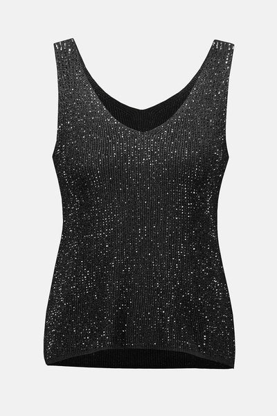 Women's Joseph Ribkoff | Murphy Metallic Knitted Camisole with Rhinestones | Black