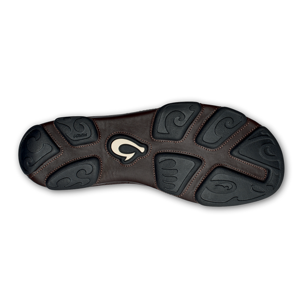 Men's Olukai | Moloa Leather Shoe | Dark Wood and Dark Java Bottom