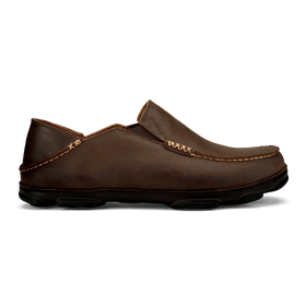 Men's Olukai | Moloa Leather Shoe | Dark Wood and Dark Java Side
