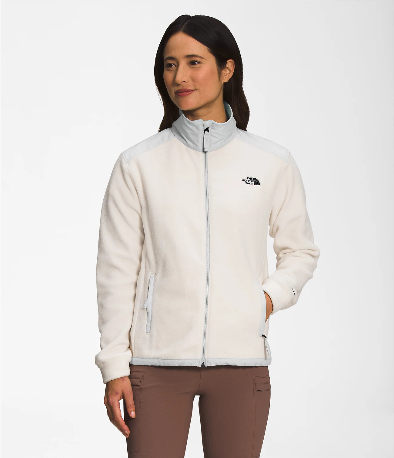 The north top face white windbreaker