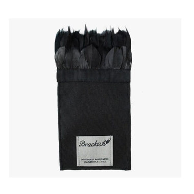 Men's Brackish | Feather Pocket Square | Obsidian