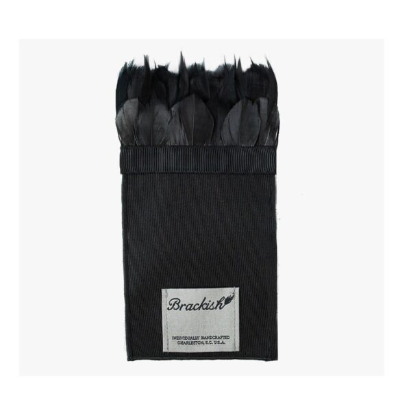 Men's Brackish | Feather Pocket Square | Obsidian