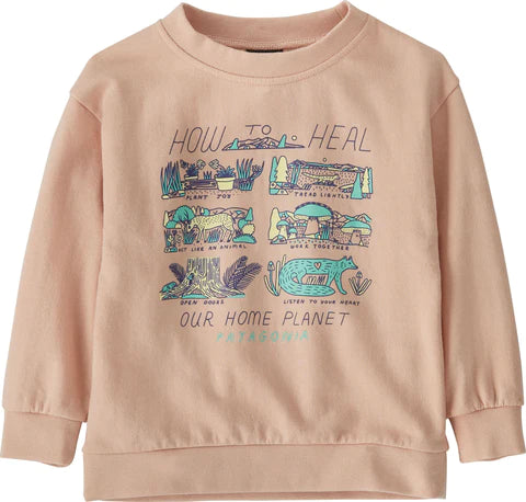 Toddler Patagonia Baby LW Crew Sweatshirt Antique Pink F.L