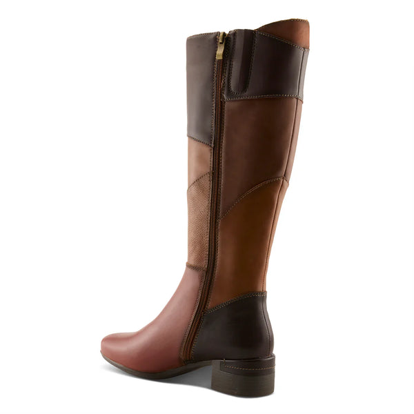 Women's Spring Step | Patchwork Tall Boots | Brown Multi