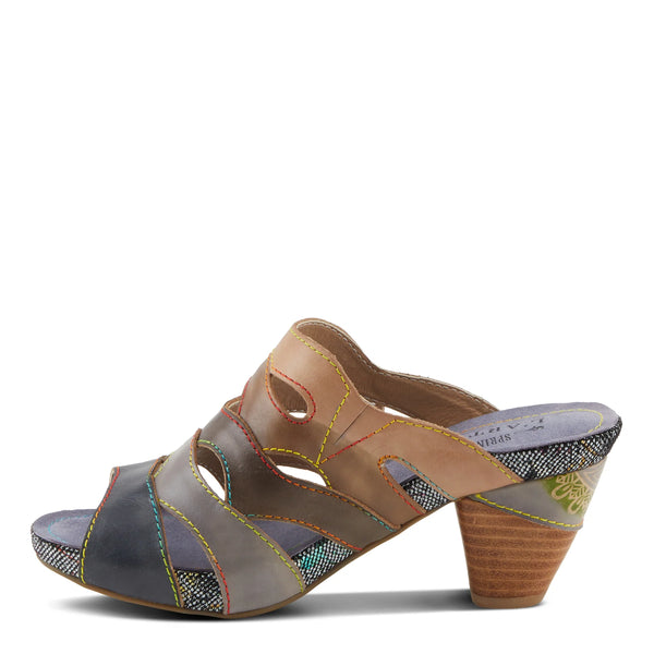 Women's L'Artiste | Pita Wrapped Stack Heel Sandal | Black Multi