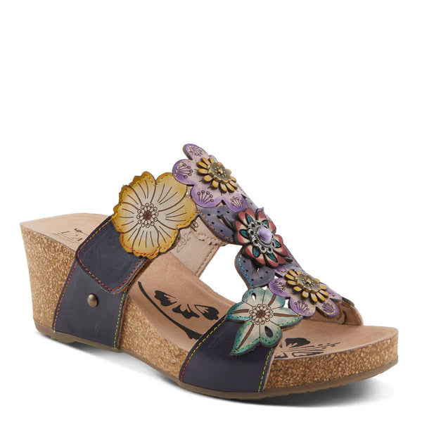 Women's L'Artiste | Pretty Petals Slide Sandal | Navy Multi