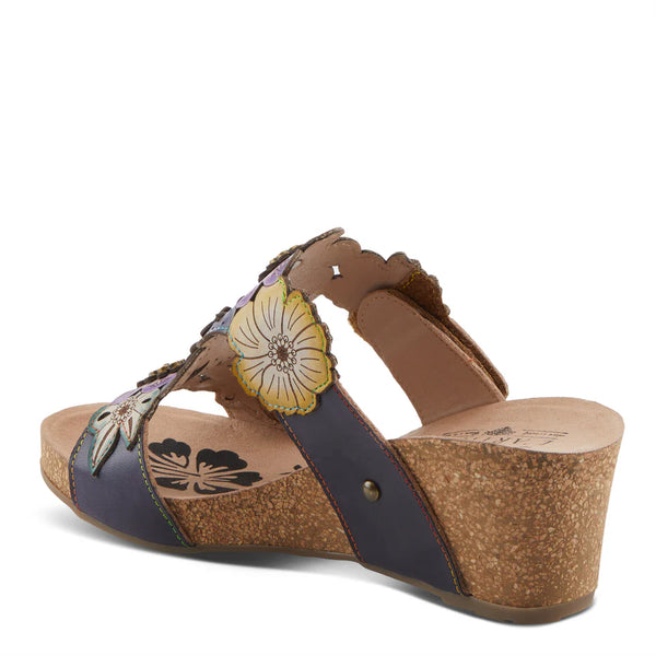 Women's L'Artiste | Pretty Petals Slide Sandal | Navy Multi