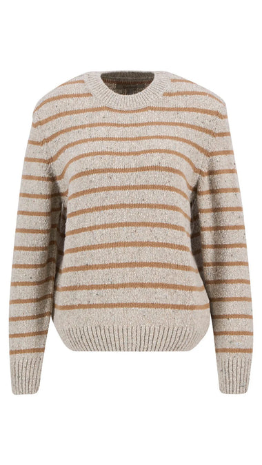 Women's Barbour | Claydon Knitted Jumper | Oatmeal Stripe