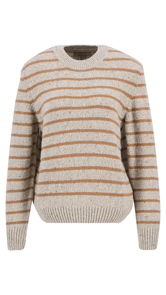 Women's Barbour | Claydon Knitted Jumper | Oatmeal Stripe