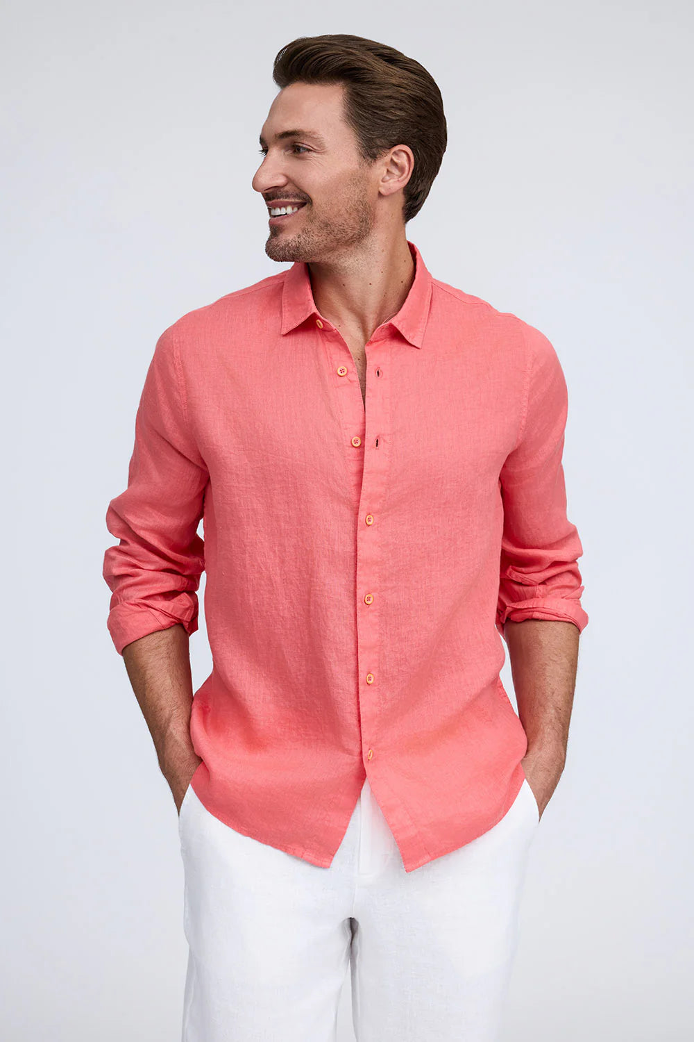 Men's Raffi | The Brayden Shirt | Coral M / Coral Men's Raffi | The Brayden Shirt | Coral M / Coral