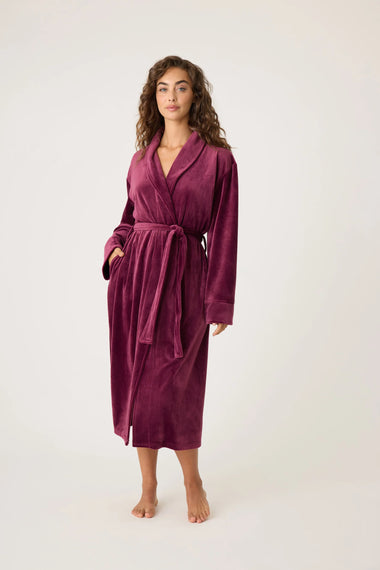 Women's PJ Salvage | Velvety Velour Robe | Bordeaux