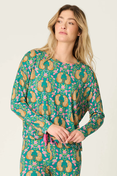 Women's PJ Salvage | Pajama Set | Cheetah Teal Blue