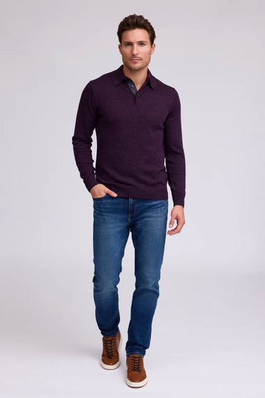 Men's Raffi |  THE LOGAN Polo Sweater | Wineberry