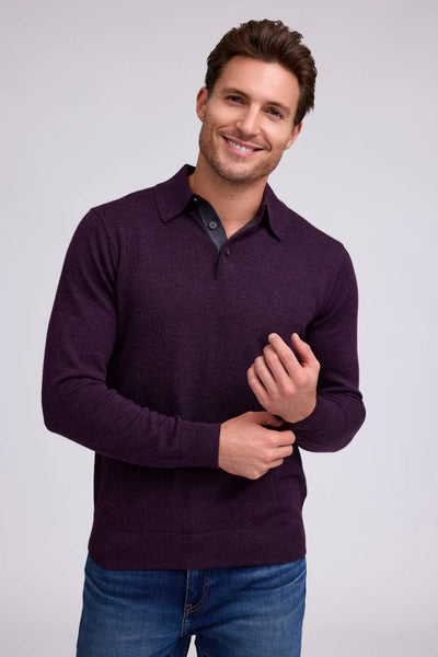 Men's Raffi |  THE LOGAN Polo Sweater | Wineberry
