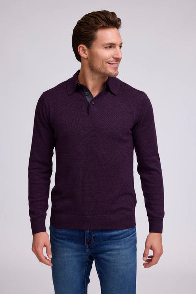 Men's Raffi |  THE LOGAN Polo Sweater | Wineberry