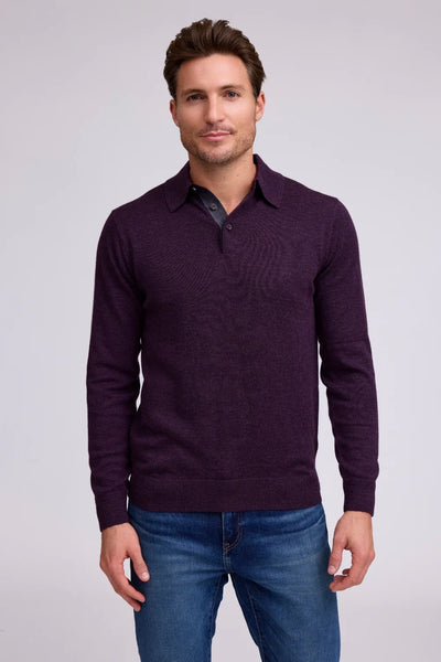Men's Raffi |  THE LOGAN Polo Sweater | Wineberry