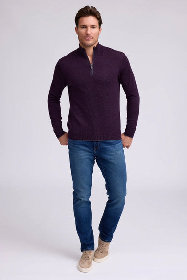 Men's Raffi |  THE PALMER 1/4 Zip Sweater | Wineberry