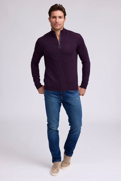 Men's Raffi |  THE PALMER 1/4 Zip Sweater | Wineberry