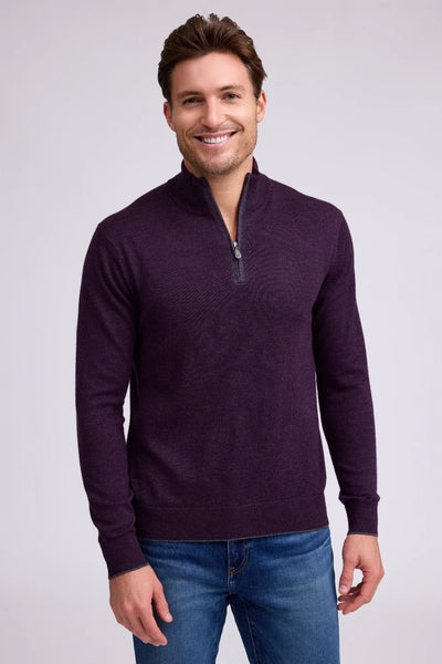 Men's Raffi |  THE PALMER 1/4 Zip Sweater | Wineberry