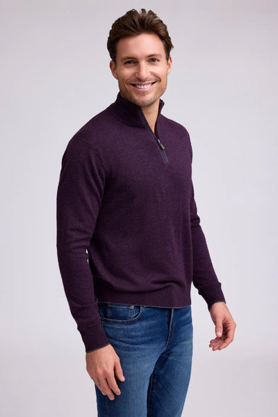 Men's Raffi |  THE PALMER 1/4 Zip Sweater | Wineberry
