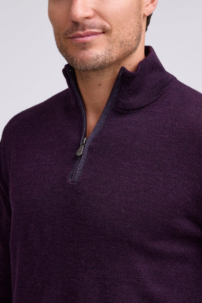 Men's Raffi |  THE PALMER 1/4 Zip Sweater | Wineberry