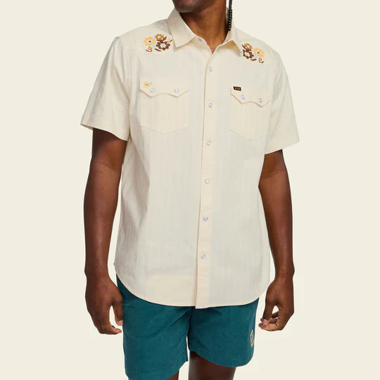 Men's Howler Bros | Crosscut Deluxe Shortsleeve Shirt | Off White