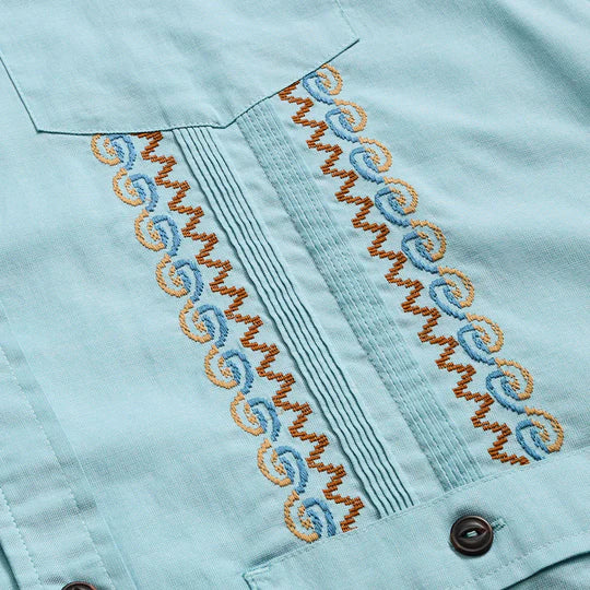 Men's Howler Bros | Guayabera Shirt | Nile Blue