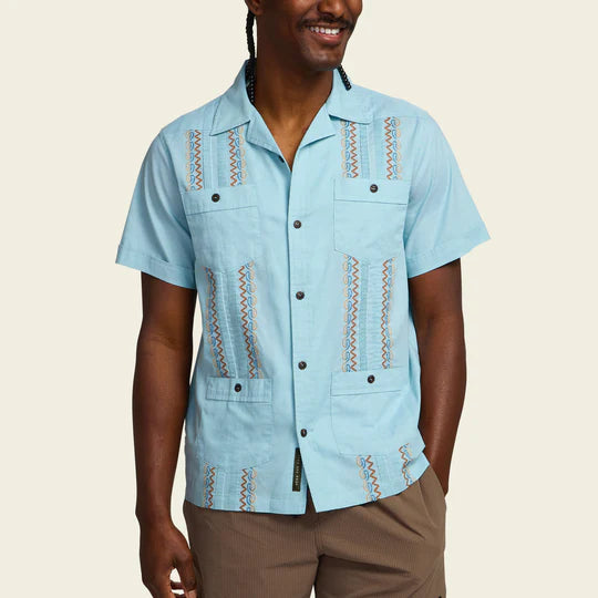 Men's Howler Bros | Guayabera Shirt | Nile Blue - FLCrooks.com Men's Howler Bros | Guayabera Shirt | Nile Blue - FLCrooks.com