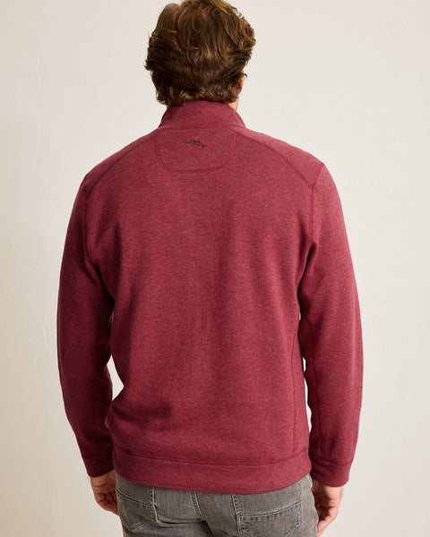 Men's Tommy Bahama | Flipfield Reversible Snap Mock Pullover | Aged Claret Heather