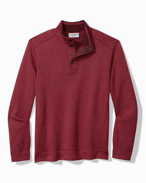 Men's Tommy Bahama | Flipfield Reversible Snap Mock Pullover | Aged Claret Heather