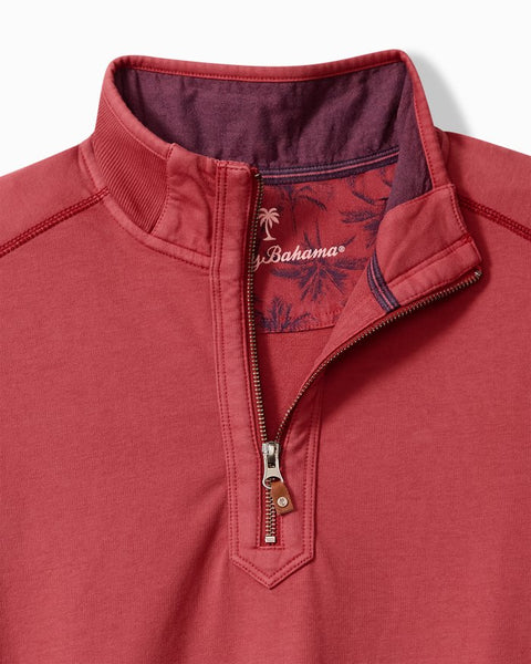 Men's Tommy Bahama | Ben & Terry Half-Zip Sweatshirt | Deep Havana