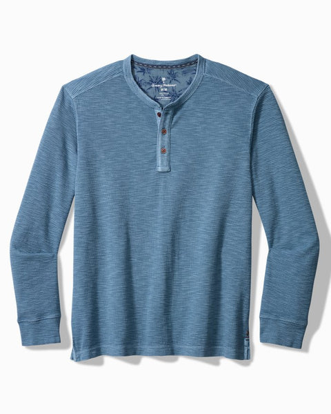 Men's Tommy Bahama | Port Oasis Long-Sleeve Henley | Vintage Blue
