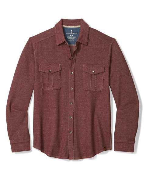 Men's Tommy Bahama | Fireside Coast Long Sleeve Shirt |  Pinot Noir