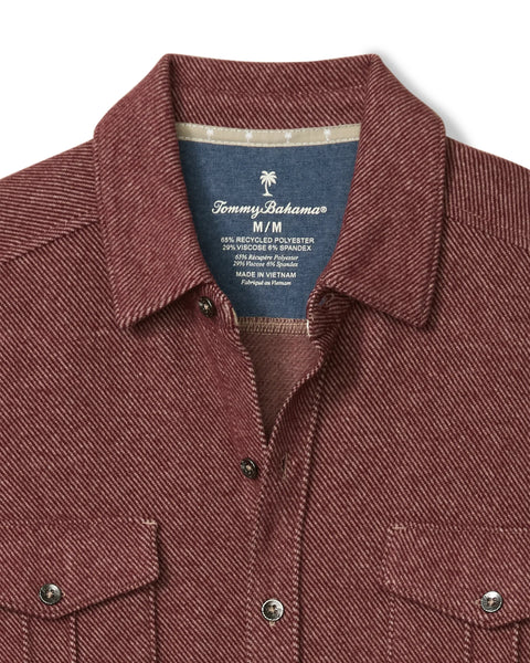 Men's Tommy Bahama | Fireside Coast Long Sleeve Shirt |  Pinot Noir