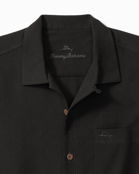 Men's Tommy Bahama | Coastal Breeze Check IslandZone® Camp Shirt | Black