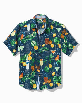 Men's Tommy Bahama | Silk Blend Tropic Isles Camp Shirt | Dark Blue Muse